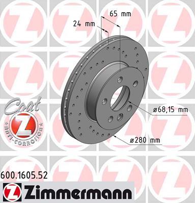 Zimmermann 600.1605.52 - Kočioni disk www.molydon.hr