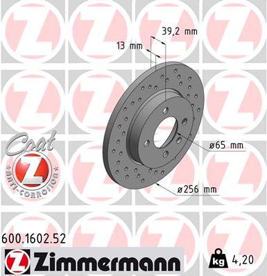 Zimmermann 600.1602.52 - Kočioni disk www.molydon.hr