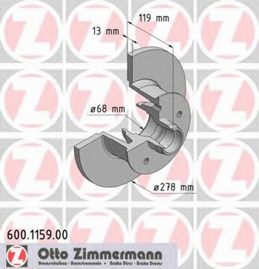 Zimmermann 600 1159 00 - Kočioni disk www.molydon.hr