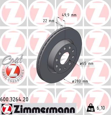 Zimmermann 600.3264.20 - Kočioni disk www.molydon.hr