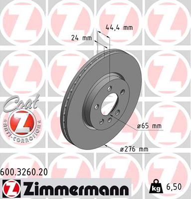 Zimmermann 600.3260.20 - Kočioni disk www.molydon.hr