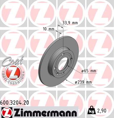 Zimmermann 600.3204.20 - Kočioni disk www.molydon.hr