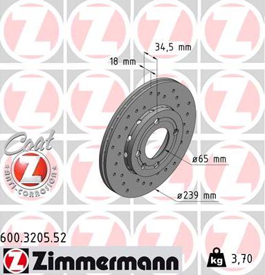 Zimmermann 600.3205.52 - Kočioni disk www.molydon.hr