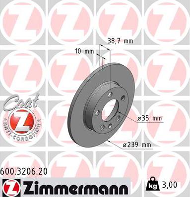 Zimmermann 600.3206.20 - Kočioni disk www.molydon.hr