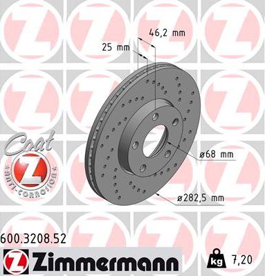 Zimmermann 600.3208.52 - Kočioni disk www.molydon.hr