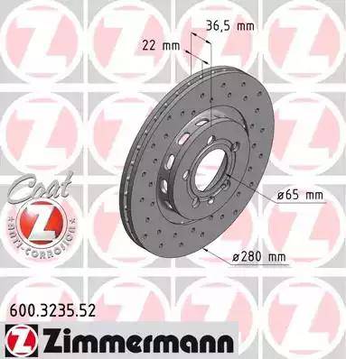 Zimmermann 600.3235.52 - Kočioni disk www.molydon.hr