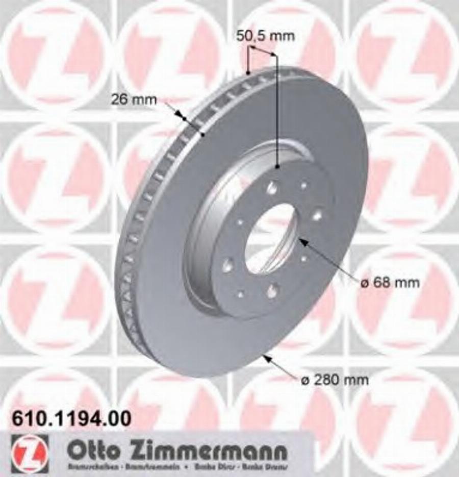 Zimmermann 610.1194.00 - Kočioni disk www.molydon.hr
