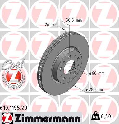 Zimmermann 610.1195.20 - Kočioni disk www.molydon.hr
