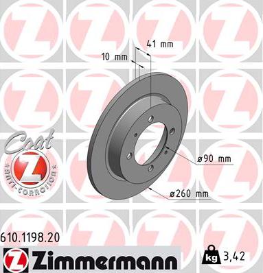 Zimmermann 610.1198.20 - Kočioni disk www.molydon.hr