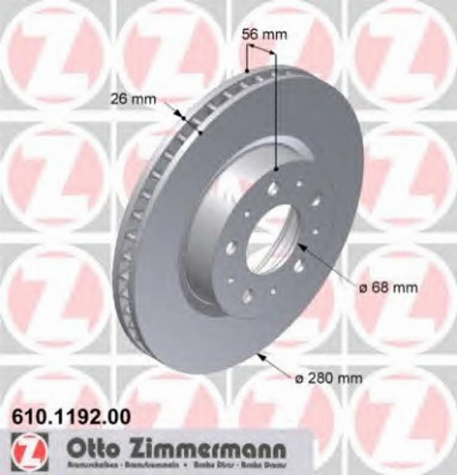 Zimmermann 610 1192 00 - Kočioni disk www.molydon.hr