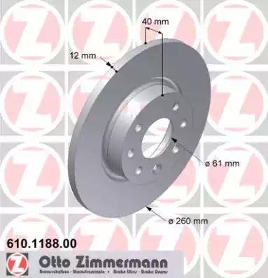 Zimmermann 610.1188.00 - Kočioni disk www.molydon.hr