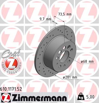 Zimmermann 610.1171.52 - Kočioni disk www.molydon.hr