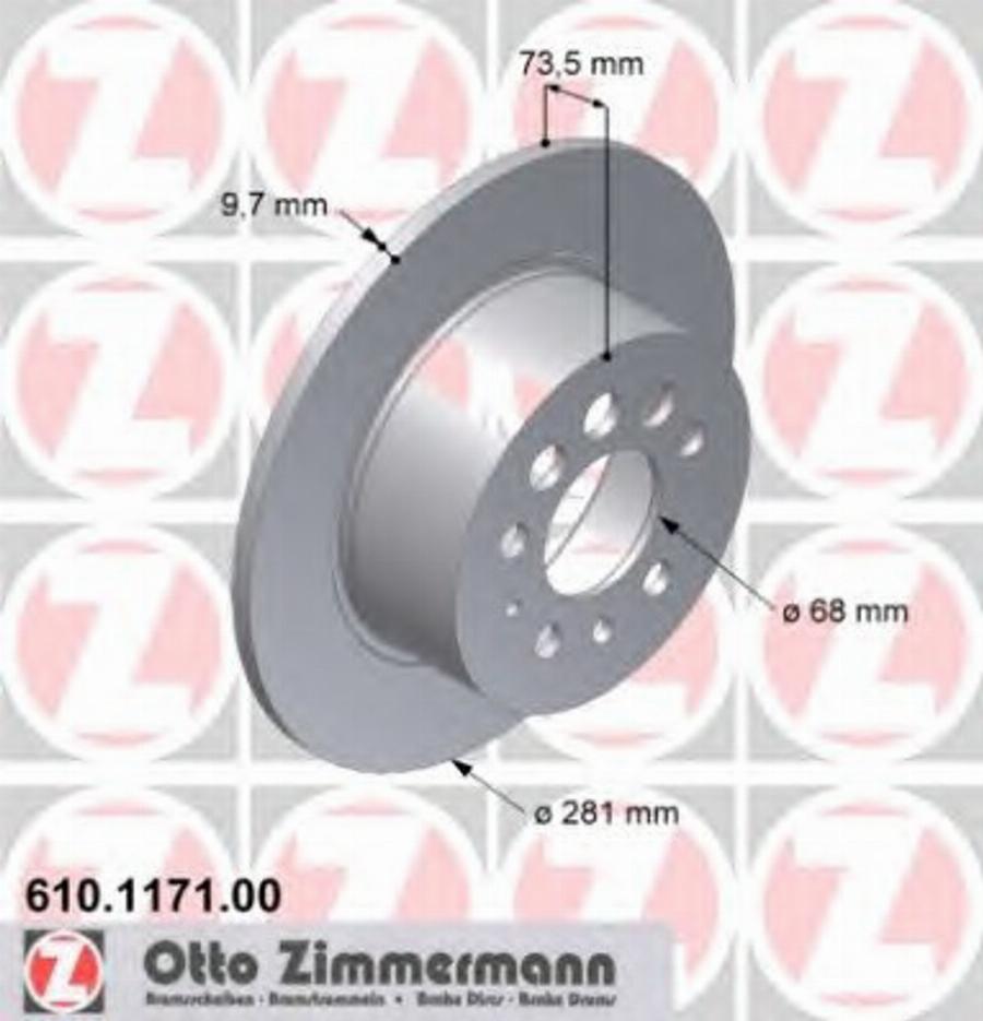 Zimmermann 610 1171 00 - Kočioni disk www.molydon.hr