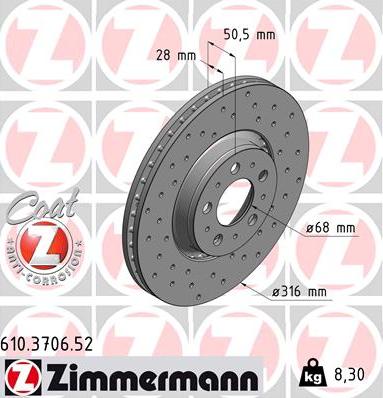 Zimmermann 610.3706.52 - Kočioni disk www.molydon.hr