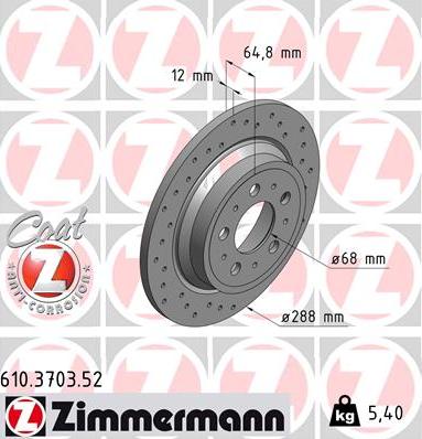 Zimmermann 610.3703.52 - Kočioni disk www.molydon.hr