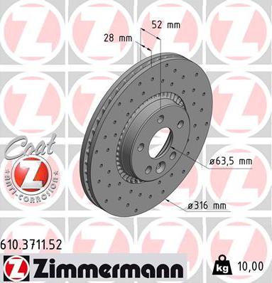 Zimmermann 610.3711.52 - Kočioni disk www.molydon.hr