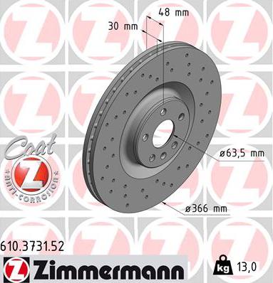 Zimmermann 610.3731.52 - Kočioni disk www.molydon.hr