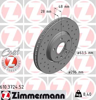 Zimmermann 610.3724.52 - Kočioni disk www.molydon.hr