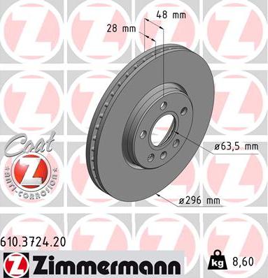 Zimmermann 610.3724.20 - Kočioni disk www.molydon.hr