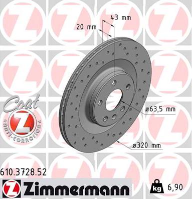 Zimmermann 610.3728.52 - Kočioni disk www.molydon.hr