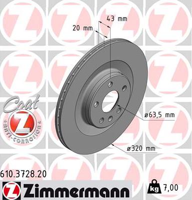 Zimmermann 610.3728.20 - Kočioni disk www.molydon.hr