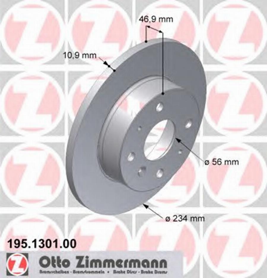 Zimmermann 195 1301 00 - Kočioni disk www.molydon.hr