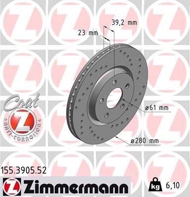 Zimmermann 155.3905.52 - Kočioni disk www.molydon.hr