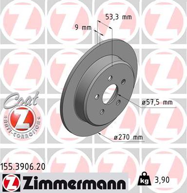 Zimmermann 155.3906.20 - Kočioni disk www.molydon.hr