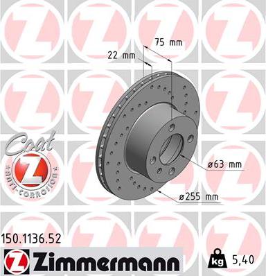 Zimmermann 150.1136.52 - Kočioni disk www.molydon.hr