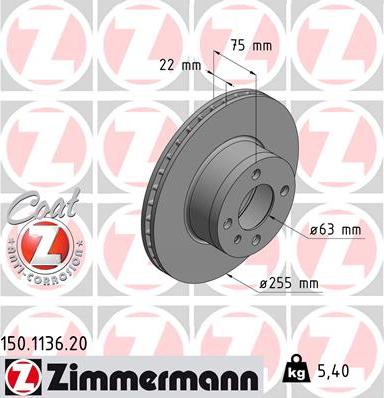 Zimmermann 150.1136.20 - Kočioni disk www.molydon.hr