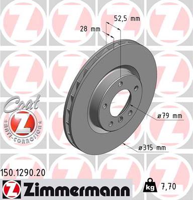 Zimmermann 150.1290.20 - Kočioni disk www.molydon.hr