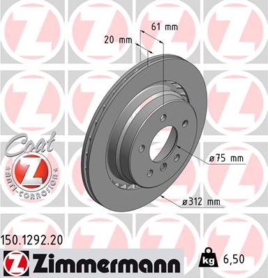 Zimmermann 150.1292.20 - Kočioni disk www.molydon.hr