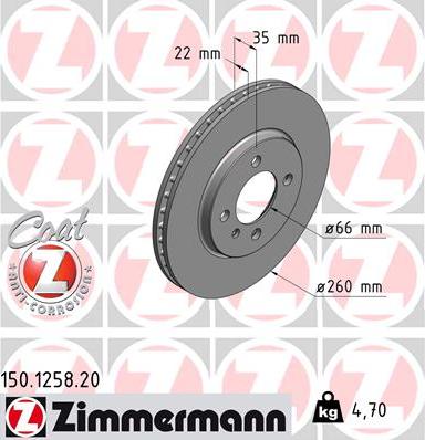 Zimmermann 150.1258.20 - Kočioni disk www.molydon.hr