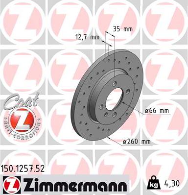 Zimmermann 150.1257.52 - Kočioni disk www.molydon.hr