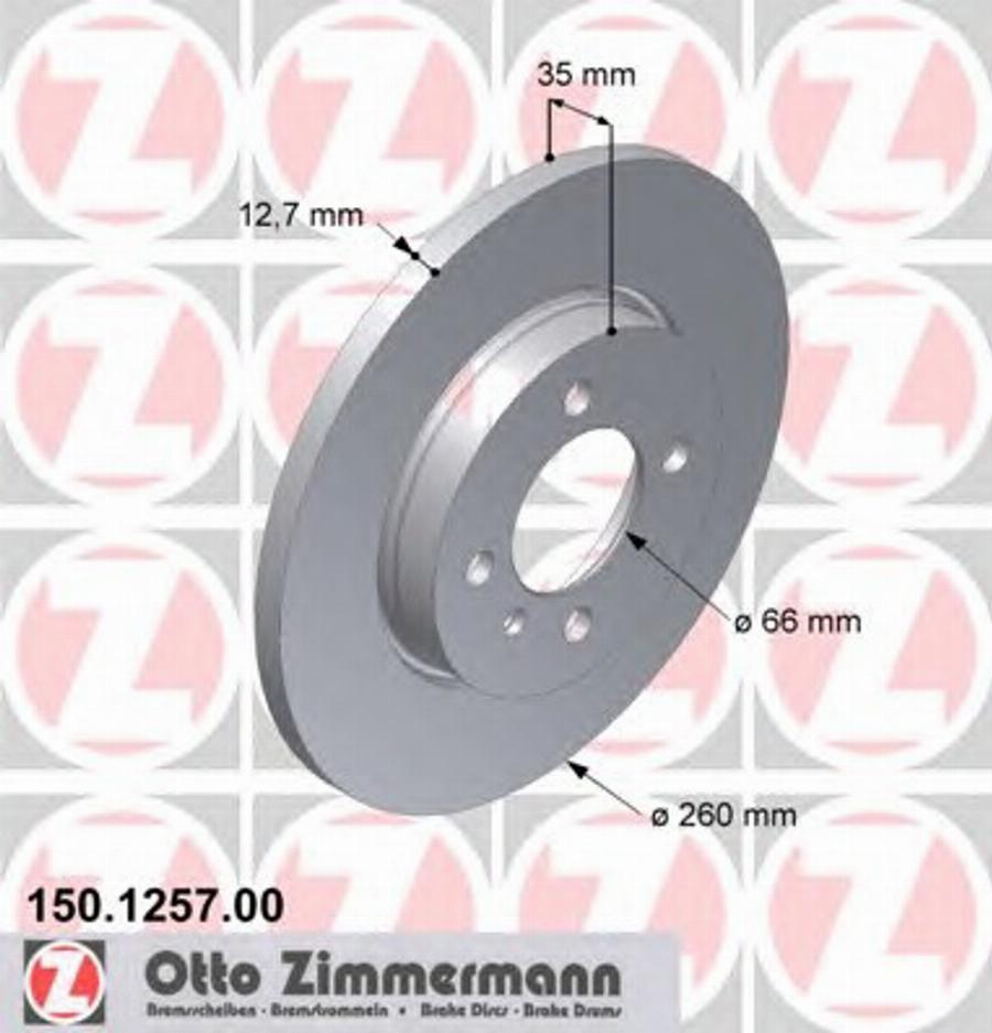 Zimmermann 150 1257 00 - Kočioni disk www.molydon.hr