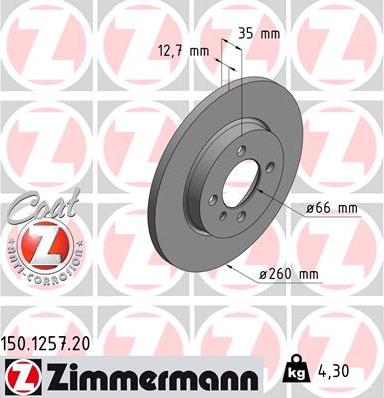 Zimmermann 150.1257.20 - Kočioni disk www.molydon.hr