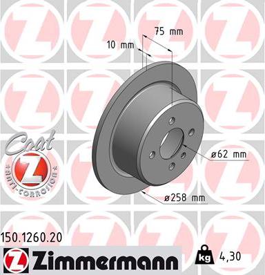 Zimmermann 150.1260.20 - Kočioni disk www.molydon.hr