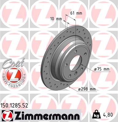 Zimmermann 150.1285.52 - Kočioni disk www.molydon.hr