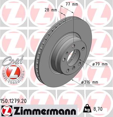 Zimmermann 150.1279.20 - Kočioni disk www.molydon.hr