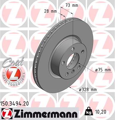 Zimmermann 150.3494.20 - Kočioni disk www.molydon.hr