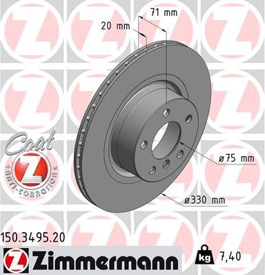 Zimmermann 150.3495.20 - Kočioni disk www.molydon.hr