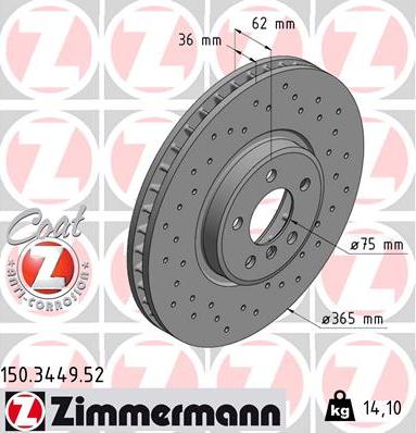 Zimmermann 150.3449.52 - Kočioni disk www.molydon.hr