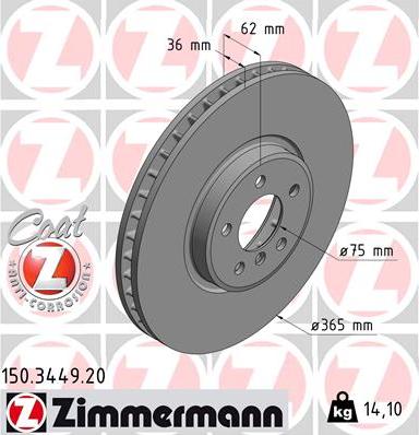 Zimmermann 150.3449.20 - Kočioni disk www.molydon.hr