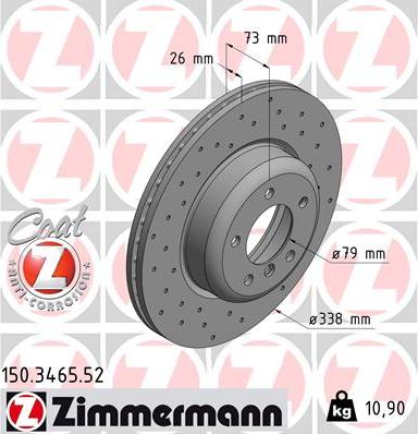 Zimmermann 150.3465.52 - Kočioni disk www.molydon.hr