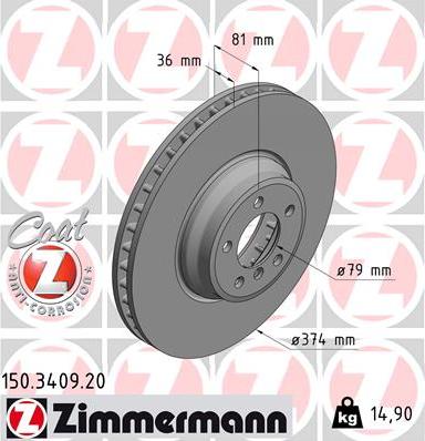 Zimmermann 150.3409.20 - Kočioni disk www.molydon.hr