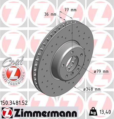 Zimmermann 150.3481.52 - Kočioni disk www.molydon.hr