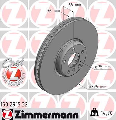 Zimmermann 150.2915.32 - Kočioni disk www.molydon.hr