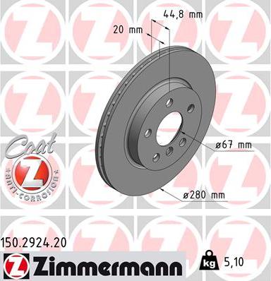 Zimmermann 150.2924.20 - Kočioni disk www.molydon.hr