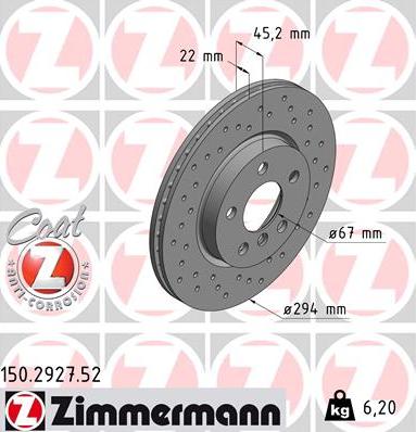 Zimmermann 150.2927.52 - Kočioni disk www.molydon.hr