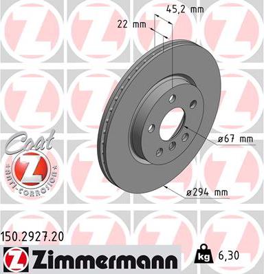 Zimmermann 150.2927.20 - Kočioni disk www.molydon.hr